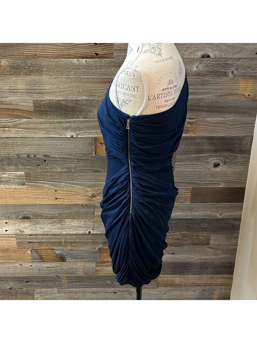 Alice + Olivia Chrissy Wrap One Shoulder Chiffon Mini Dress Medium NWT Sapphire - Picture 7 of 10